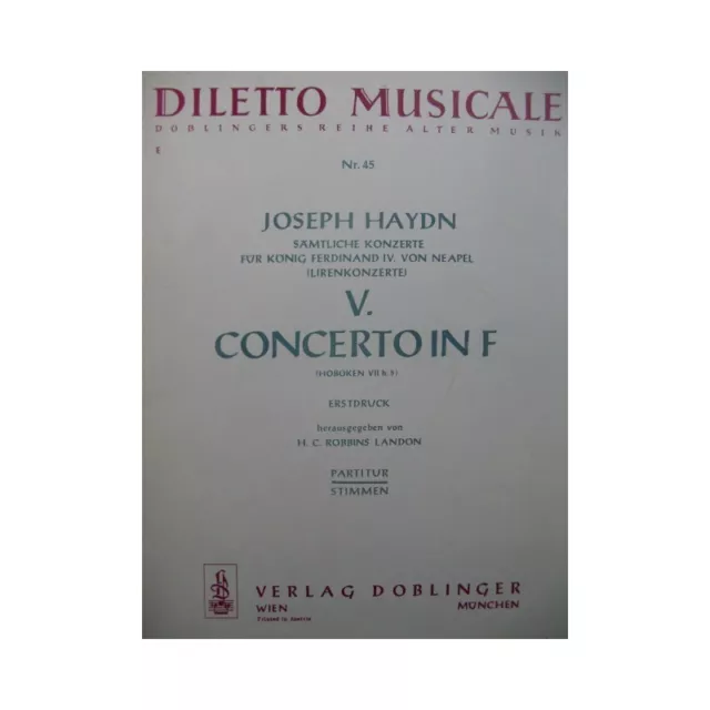 HAYDN Joseph Concerto 5 in F Orchestre