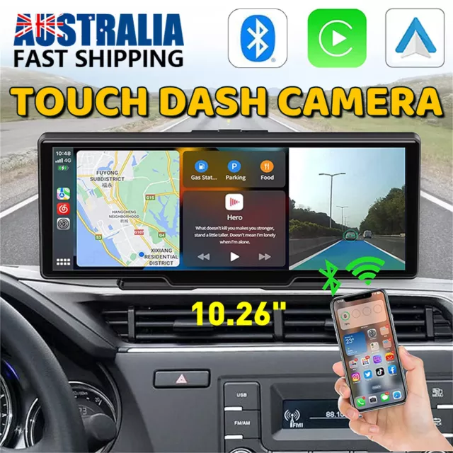 Wireless Carplay Android Auto Newest Portable Car Stereo With Front 4K Dash Cam