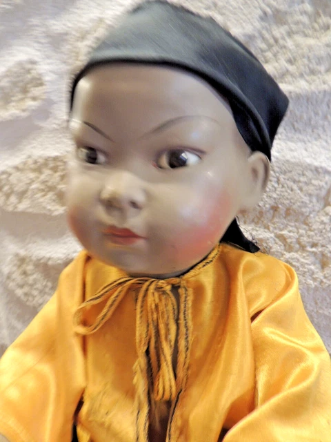 Ancien Baigneur Petitcollin Asiati En Celluloid - Poupée Vintage 45 Cm - France