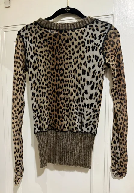 NWOT FUZZI Jean Paul Gaultier mesh Leopard Print Sweater