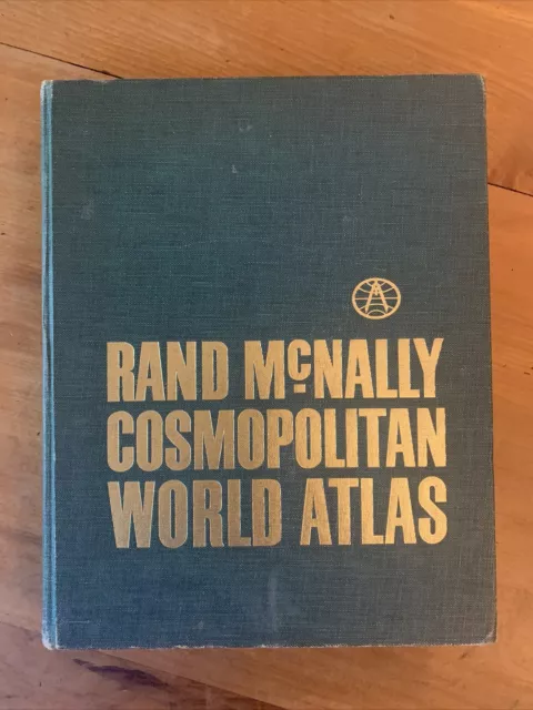 Rand McNally Cosmopolitan World Atlas 1964 Vtg Learn Teach Maps