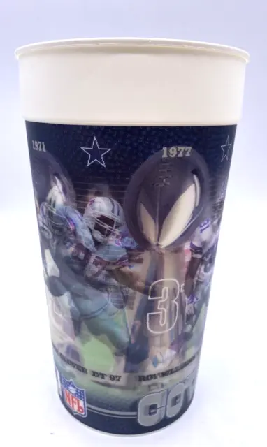Dallas Cowboys Holographic Stadium Cup Vintage 3D Williams Woodson Coakley 6.75"