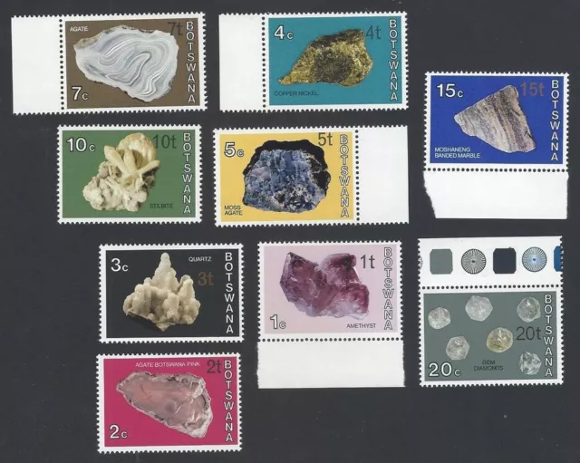 AOP Botswana #155//163 1963 Minerals 9v MNH