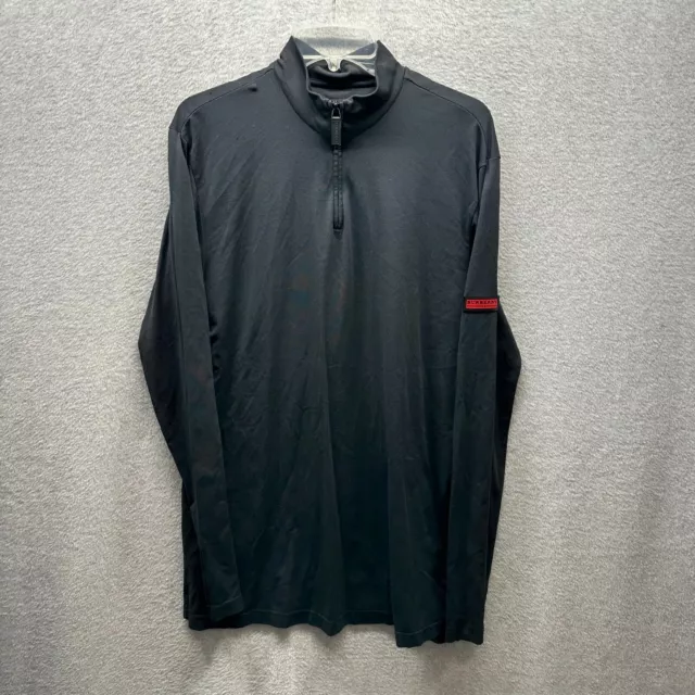 Burberry Sweater Adult Large Black Nylon Spandex Stretch Golf Knit Mens 1/4 Zip
