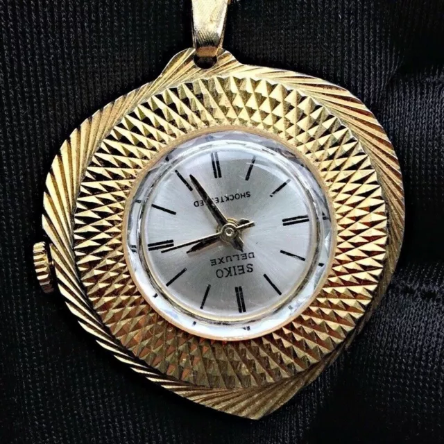 Seiko heart corazon vintage reloj watch cuerda manual FUNCIONANDO colgánte