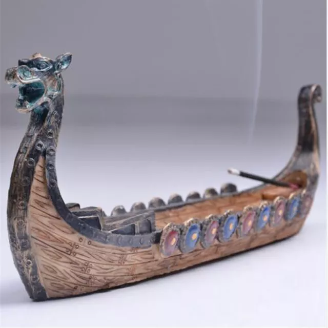 Dragon Boat Shape Incense Burner Cones Stick Smoke Backflow Incense Supplies YO