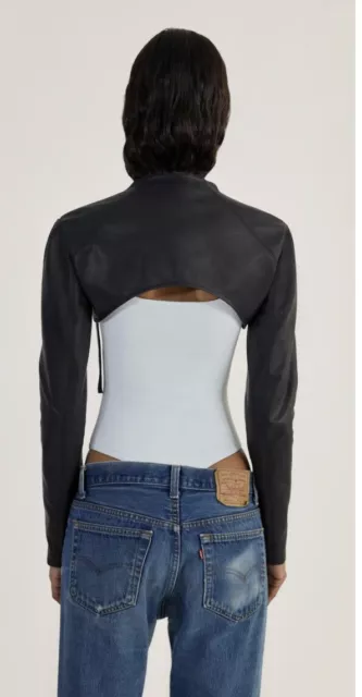 Women's 100% Real Genuine Lambskin Leather Cropped Slim Fit Bolero Shrug Jackets 3