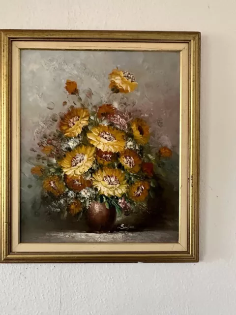 Wunderschönes Ölgemälde Malerei Blumen Stillleben Vase impressionismus