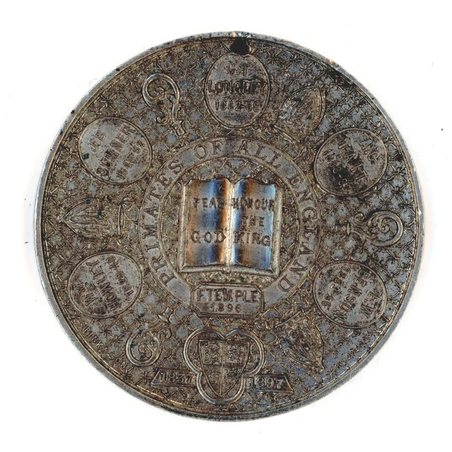 Queen Victoria Diamond Jubilee medallion Primates of All England antique #39 2