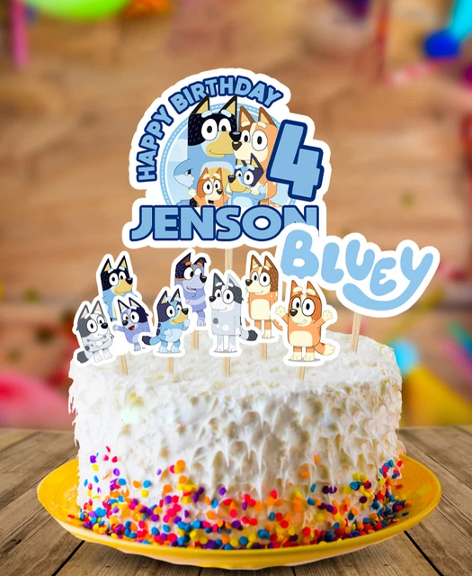 PERSONALISED BLUEY CAKE topper, Birthday Cake Decorations, Bluey EUR 7