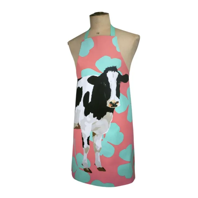 Friesian Cow Kitchen Apron | Leslie Gerry, 100% Cotton, Cooking, Chef, Baker