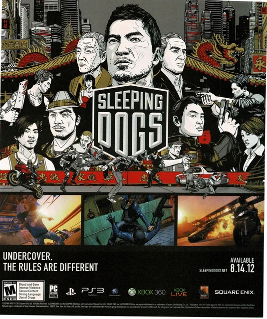 2012 Sleeping Dogs Video Game Vintage Print Ad