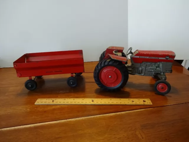 Massey Ferguson 175 Diesel Farm Tractor and  Matching Wagon,  Ertl,