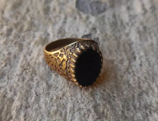 Unique Ancient Antique Bronze Romane Style Ring Artisanal Art-Gorgeous