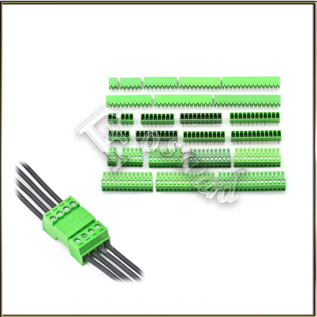 Green Pcb Terminal Block Connector 3.81Mm Pitch 2/3/4/5/6/8/10 Pin Mount Screw