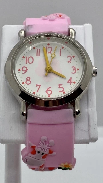 THE KIDS WATCH COMPANY Girls Watch Pink Giraffes Flowers New Battery So Cute