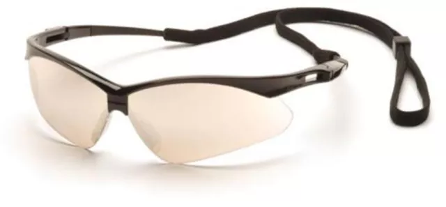 Pyramex PMXtreme Safety Glasses with Black Frame and Indoor/Outdoor Mirror Lens