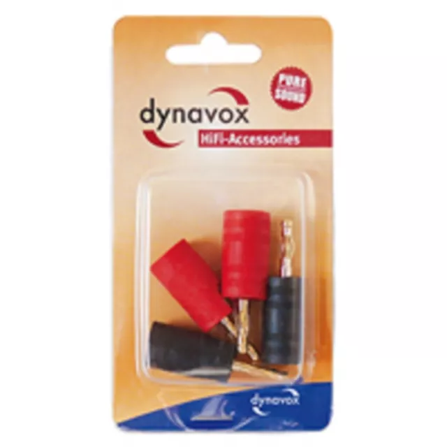 Dynavox High-End Bananenstecker-Set 2 x rot / 2 x schwarz 3