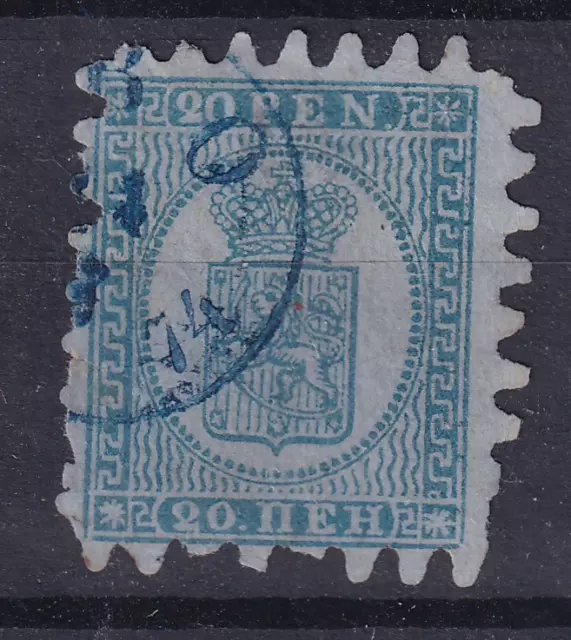 Finlandia 1866-70 - Stemma 20p Francobollo Usato n.8