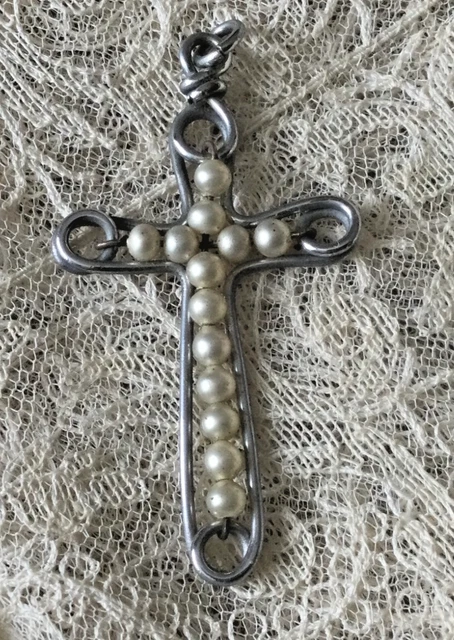Pendentif Croix En émaux De Limoges Signé J. Bétourné – Superbe Pièce Ancienne – Occasion