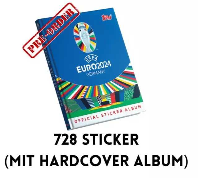 Topps UEFA EURO 2024 Germany alle 728 Sticker komplett +gratis  Hardcover Album