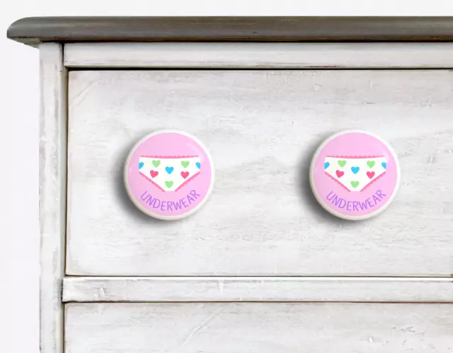 Girls Underwear Dresserz Organizational Dresser Drawer Knob Set of 2