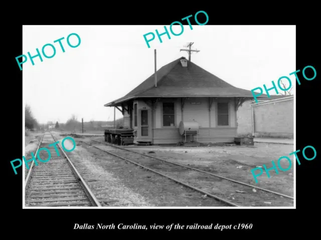 OLD 8x6 HISTORIC PHOTO OF DALLAS NORTH CAROLINA THE RAILROAD DEPOT c1960