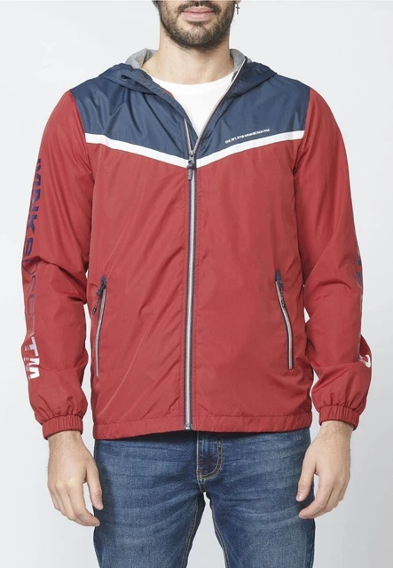 Chaqueta cazadora deportiva manga larga con Capucha y dos Bolsillos laterales y