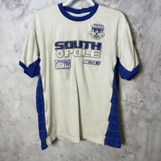 Southpole T Shirt Youth XL White Short Sleeve Racing Streetwear E5
