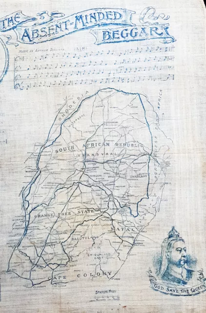 1899 Daily Mail Newspaper Antique Handkerchief Map South Africa Boer War Kipling 2