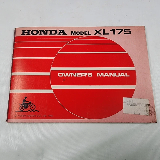 Original 1974 Honda XL175 K1 Owner's Manual Book XL 175 OEM 3136252