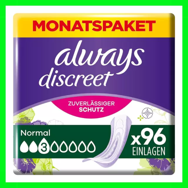 Always Discreet Normal Einlagen Blasenschwäche Inkontinenz 4 x 24 Stück