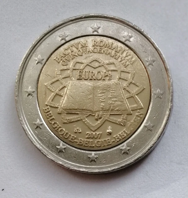 2 Euro Römische Verträge 2007 F Wert 2 EURO MÜNZE Belgien 2007 Römische Verträge. Fehlprägung EUR 40,00