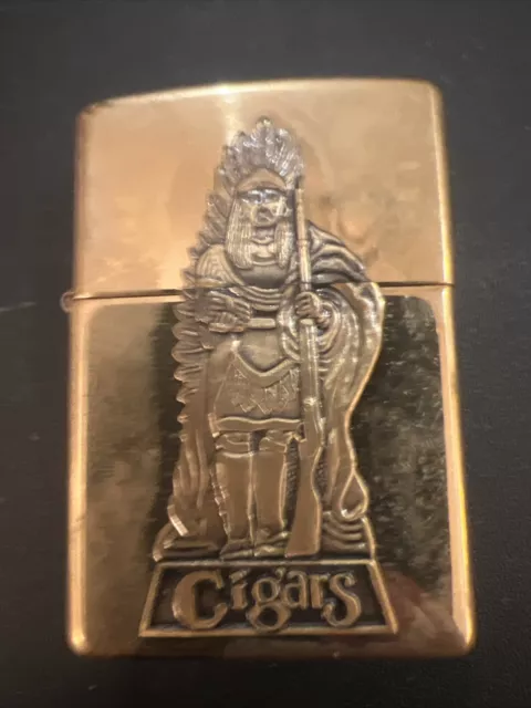 Rare Zippo 1996 Brass Cigars Indian  H XII