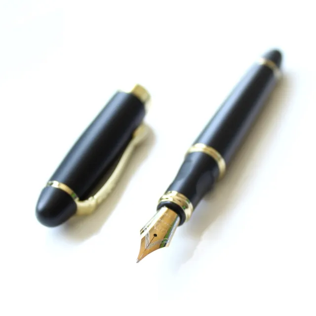 Medium Nib Matte Black Fountain Pen Jinhao X450 + 10 Cartridges, Converter NEW 3