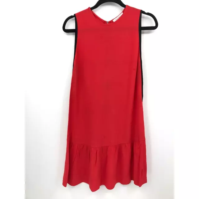 Sandro Crepe Sleeveless Open Side Red Dress Small (2-4)