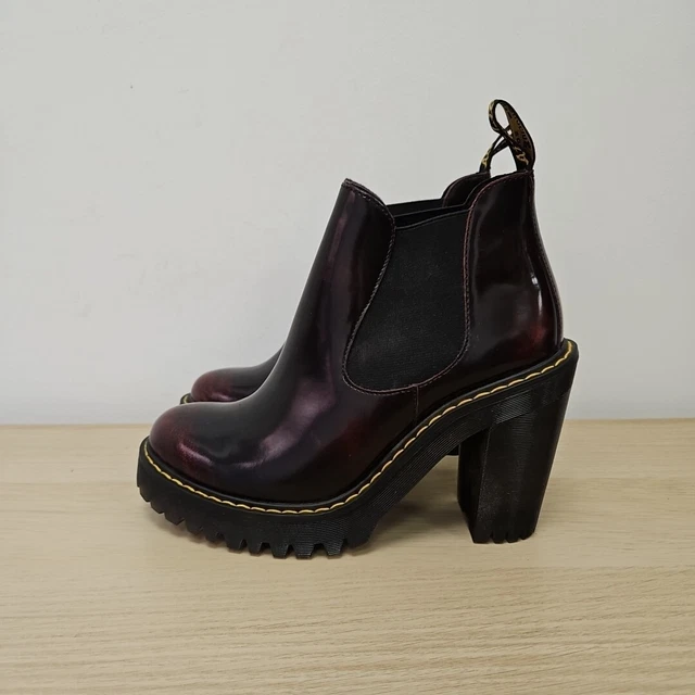 DR MARTENS HURSTON leather heeled Chelsea boots size 5 Cherry Red Arcadia 70.00 PicClick UK