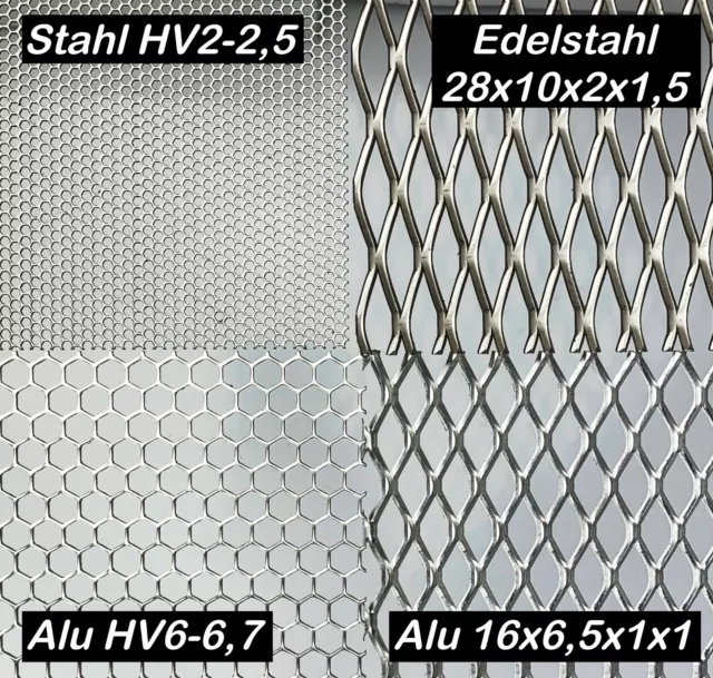 Lochblech Edelstahl Schwarz Hexagonal HV7-9 t=1,0mm