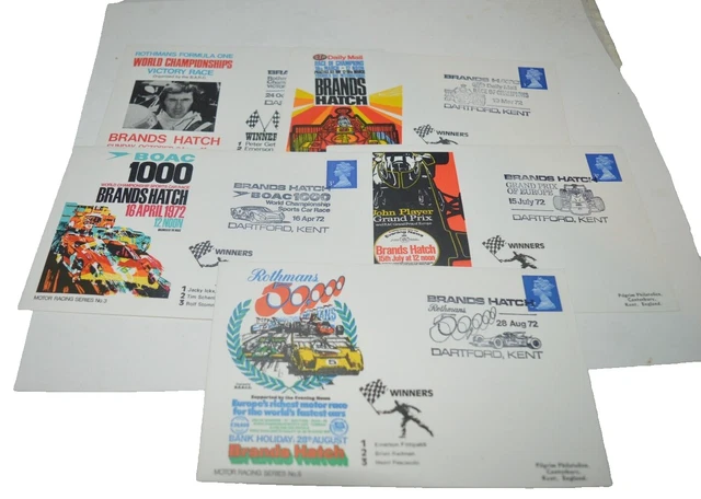QE 2 GB Royal Mail 1971-72 FDC Grand Prix Fornula One First Day Cover Stamps MNH