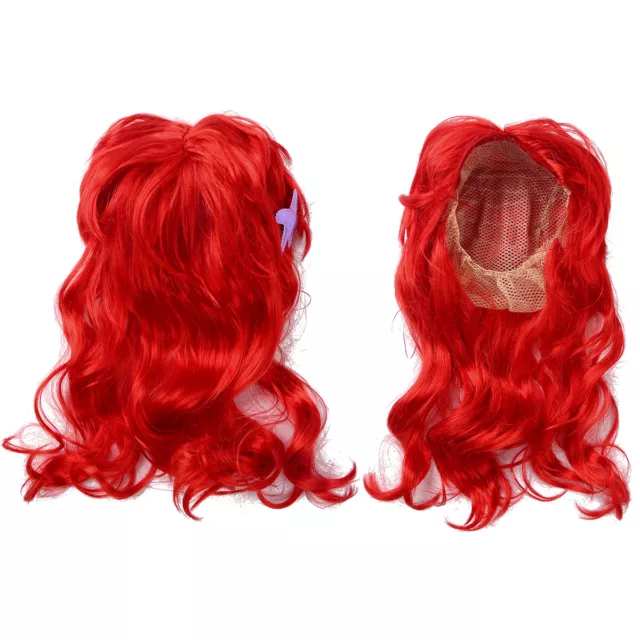 Kids Girls Mermaid Curly Wig Hair Princess Fancy Dress Up Party Costume Cosplay