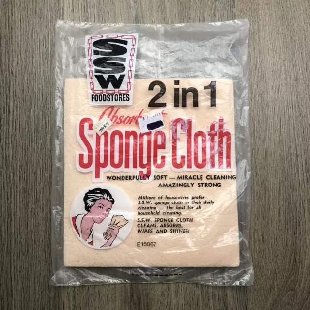 SSW Foodstores Sponge Cloth New In Packet Vintage Cleaning Sponge