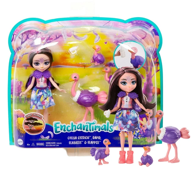 Enchantimals Ofelia Ostrich & Rapid, Feathers & Flapper 6" Doll New in Package