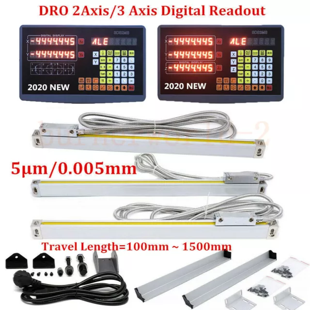 2/3 Axis DRO Digital Readout Display TTL Linear Scale For Milling Lathe Machine