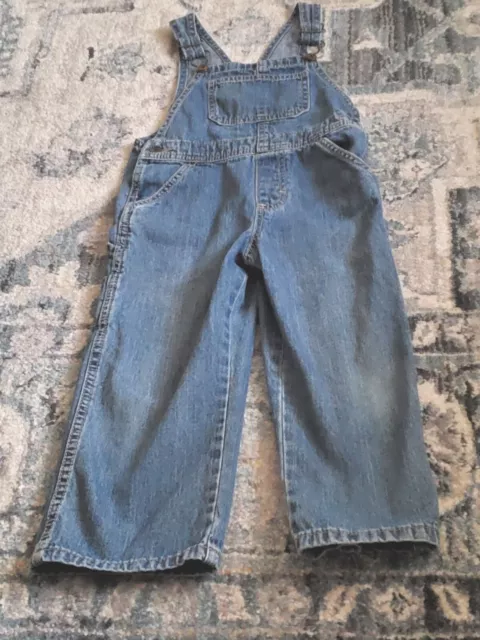 Jeans Baby Boy 4T Denim Bib Overalls Medium Wash Stitched Pockets Wrangler