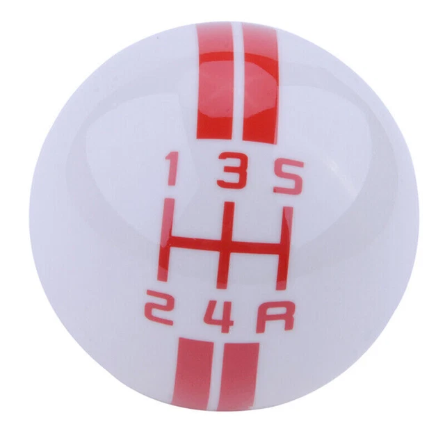 for ford Mustang GT500 5-Speed Manual Gear Shift Knob Shifter Ball White&Red