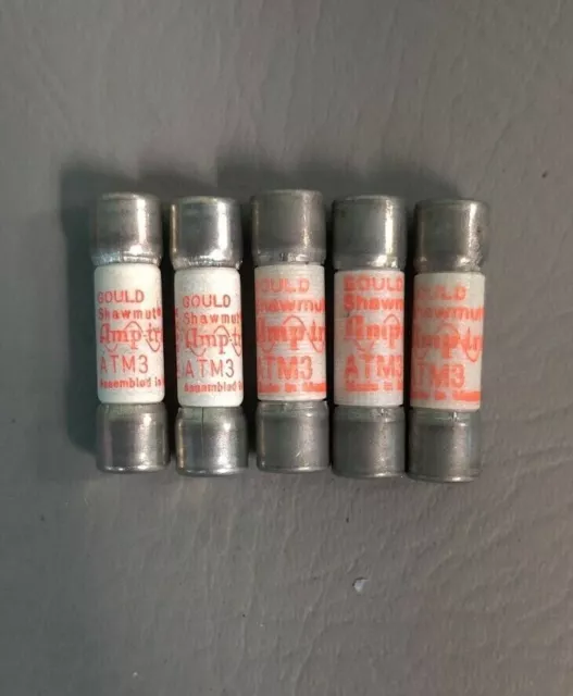 NEW Lot  OF 5 FERRAZ SHAWMUT ATM3 AMP-TRAP FUSE 3A 600V