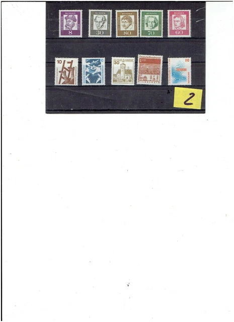 BUND : 10 versch. postfrische DS- Marken / 2