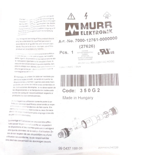 MURRELEKTRONIK 7000-12761-0000000 Sensor-/Aktorsteckverbinder 27626