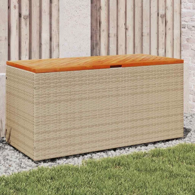 Gartentruhe Aus Bambus – 60x52x55 Cm, Mit Wasserfester PE-Innentasche, Als Sitzbank & Aufbewahrungsbox, Für Kissen, Werkzeug & Spielzeug, Für Drinnen & Draußen