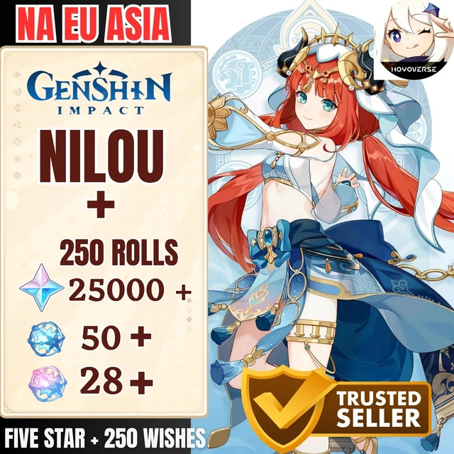 Genshin Impact [NA/EU/ASIA] Nilou + 250 Wishes AR 40 - 45